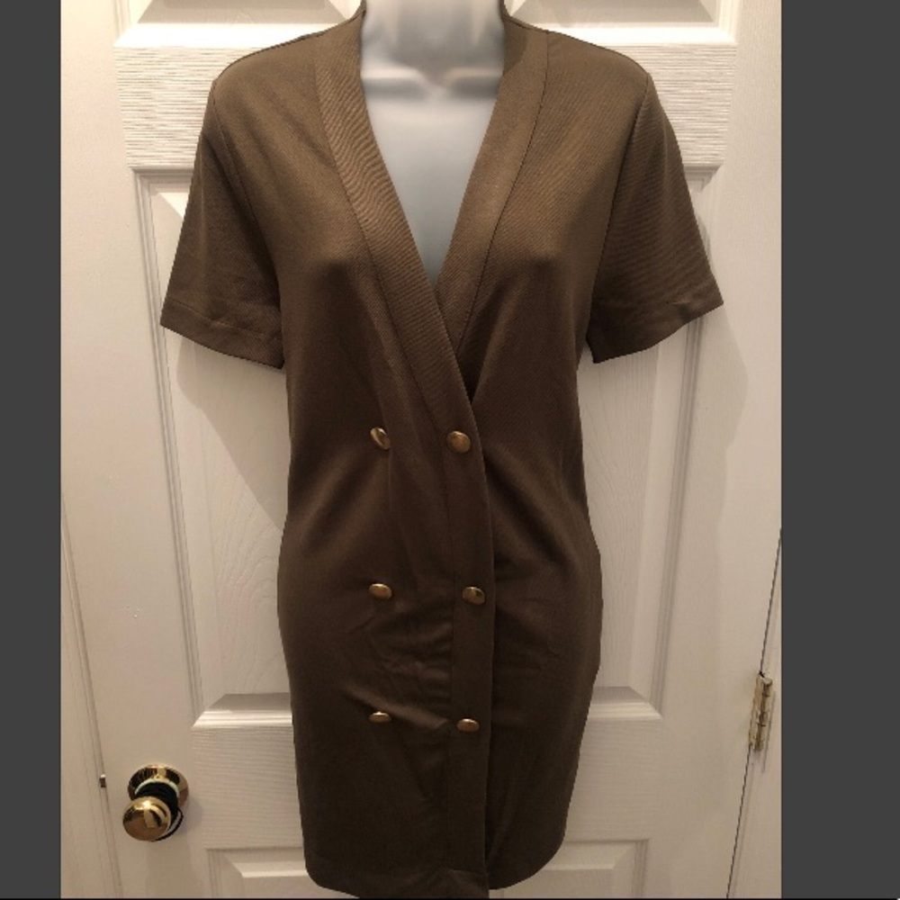 Army green double breasted dress - Picture 1 of 6
